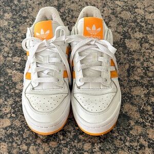 Adidas White and Orange Athletic Shoes